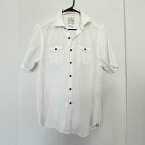 TOMMY BAHAMA LIGHTWEIGHT BEACHY MENS BUTTON DOWN SHORT SLEEVE SZ LARGE